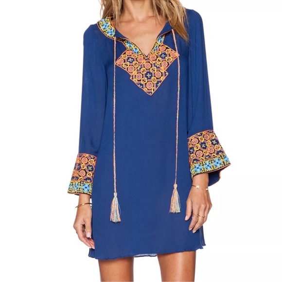 coloured embroidered wedding dress Sunday Market Embroidered Tunic Dress in Hot Pink – Impressions Online  Boutique main image 0